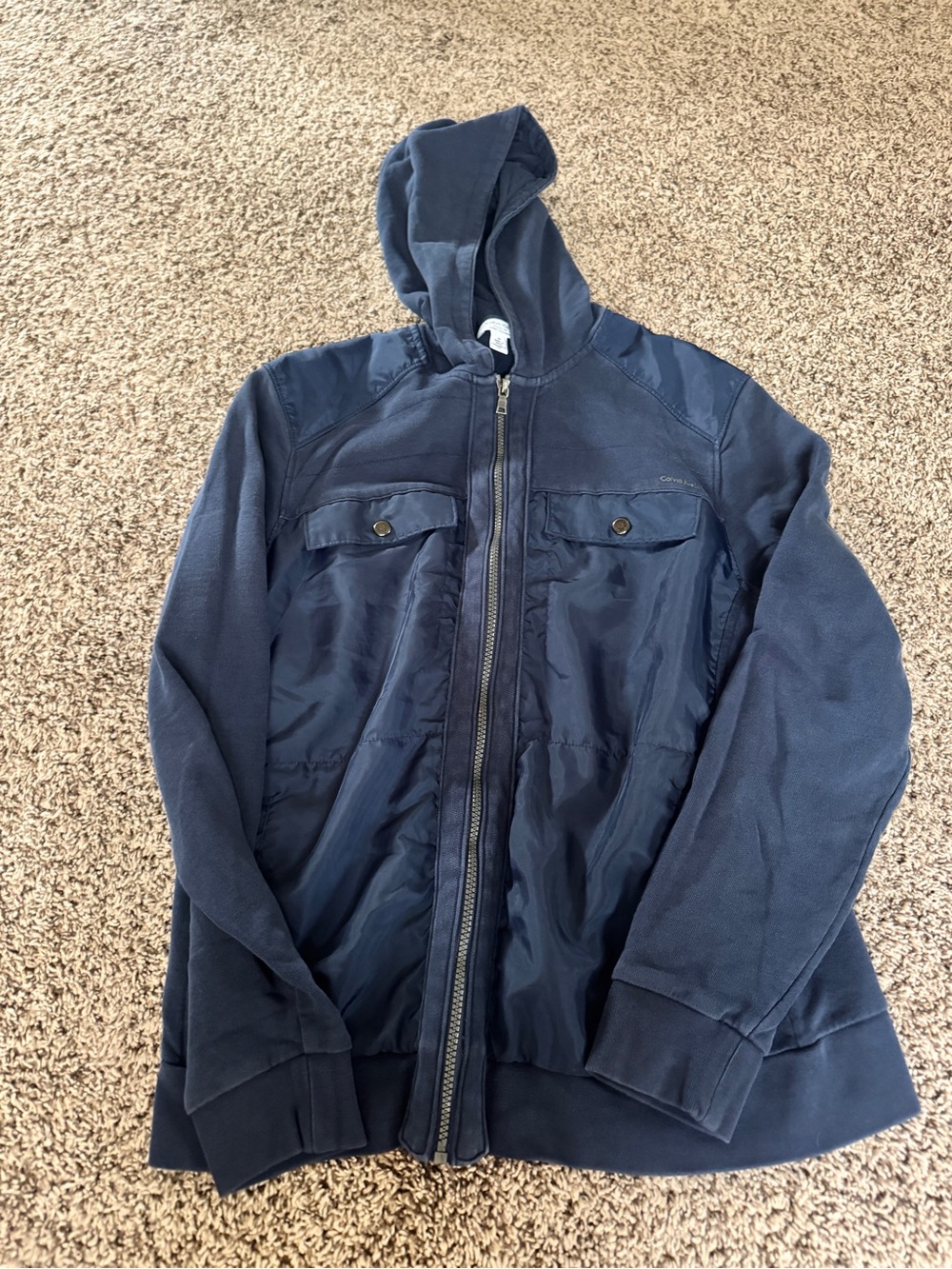 Calvin Klein Men's Navy Hooded Zip Jacket